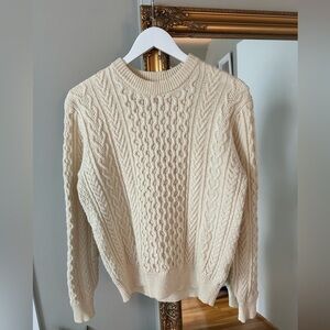 Vintage Fisherman Cream Cable Knit Sweater